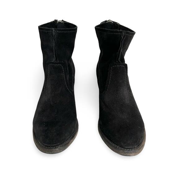 Frye Leslie Black Suede Artisan Western Boots Womens Size 7.5 Zip Back - Picture 4 of 8